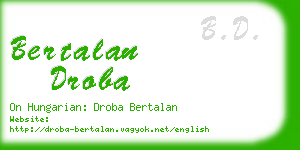 bertalan droba business card